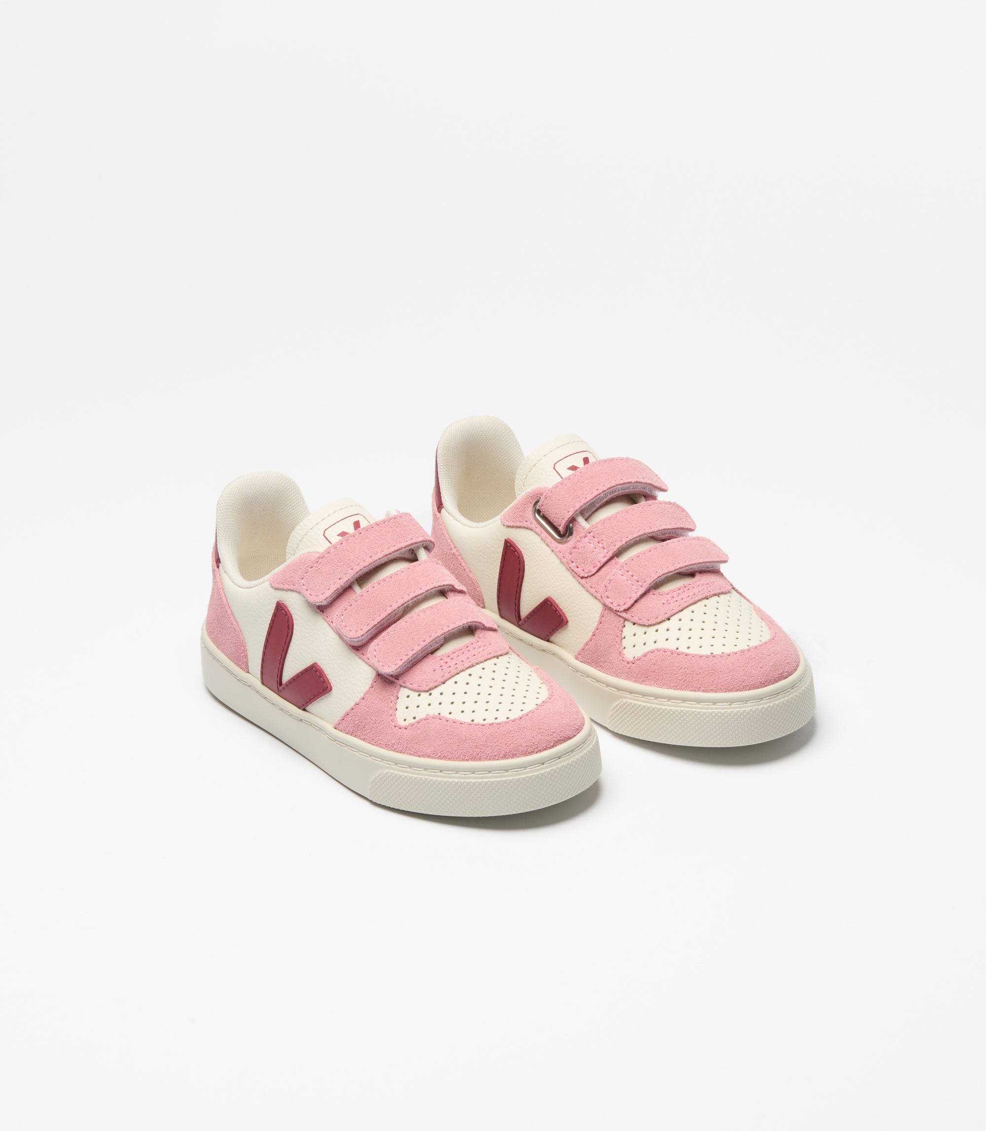 Baskets Veja SMALL V-10 LEATHER PURE MARSALA MARY