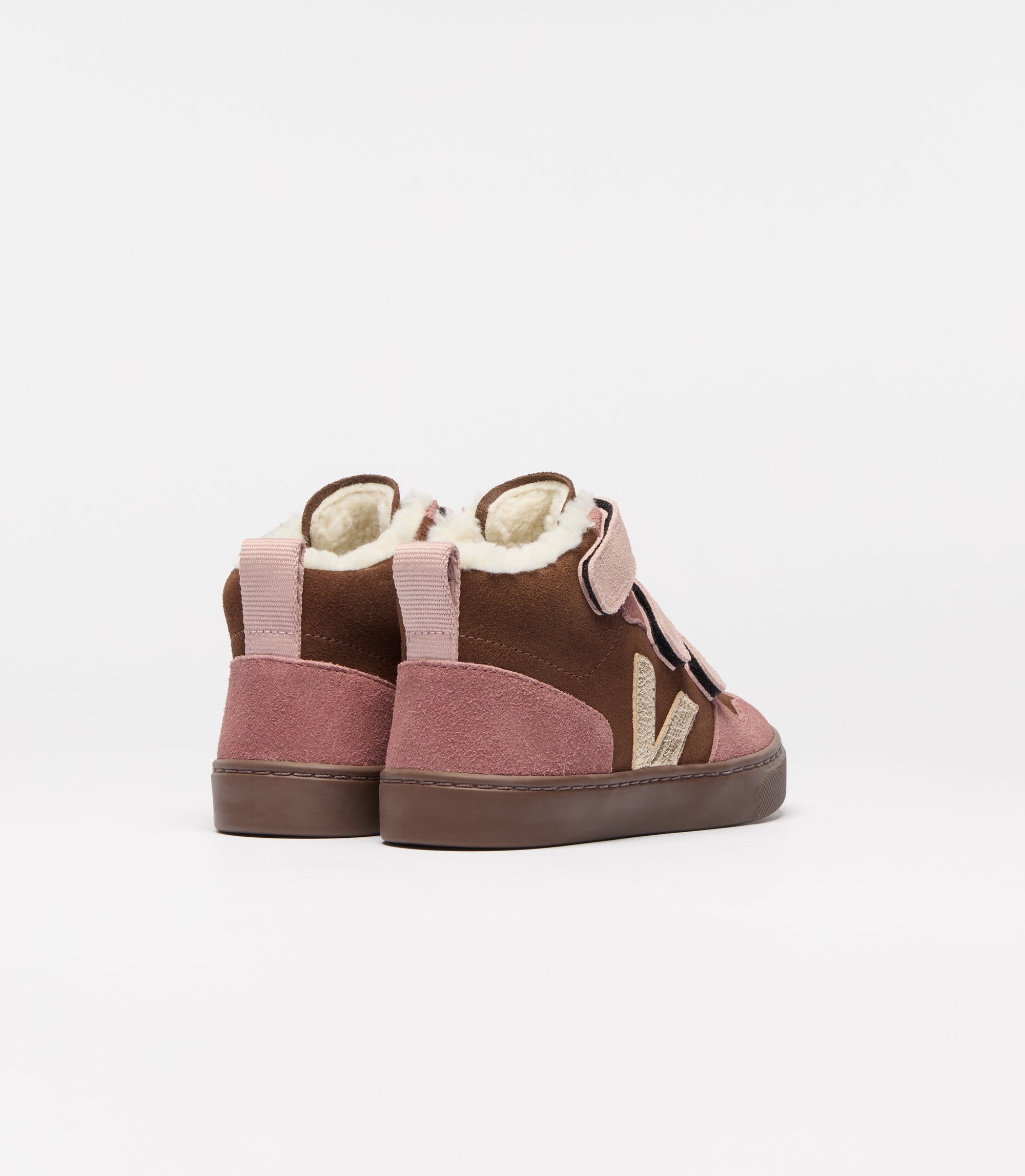 Sneakers Veja Small V -10 Mid W Suede - Walnut/Platinum/Bark