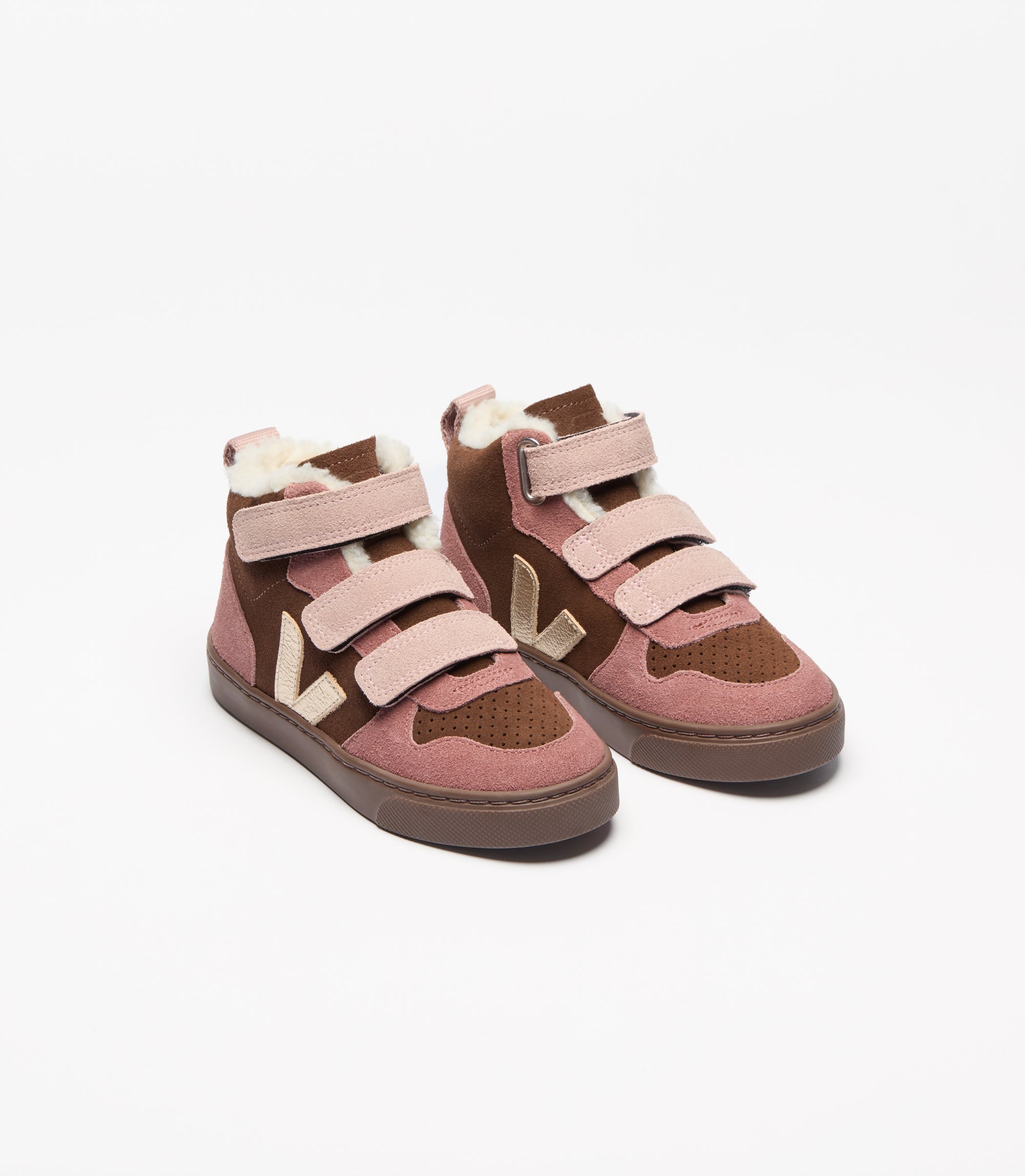 Sneakers Veja Small V -10 Mid W Suede - Walnut/Platinum/Bark