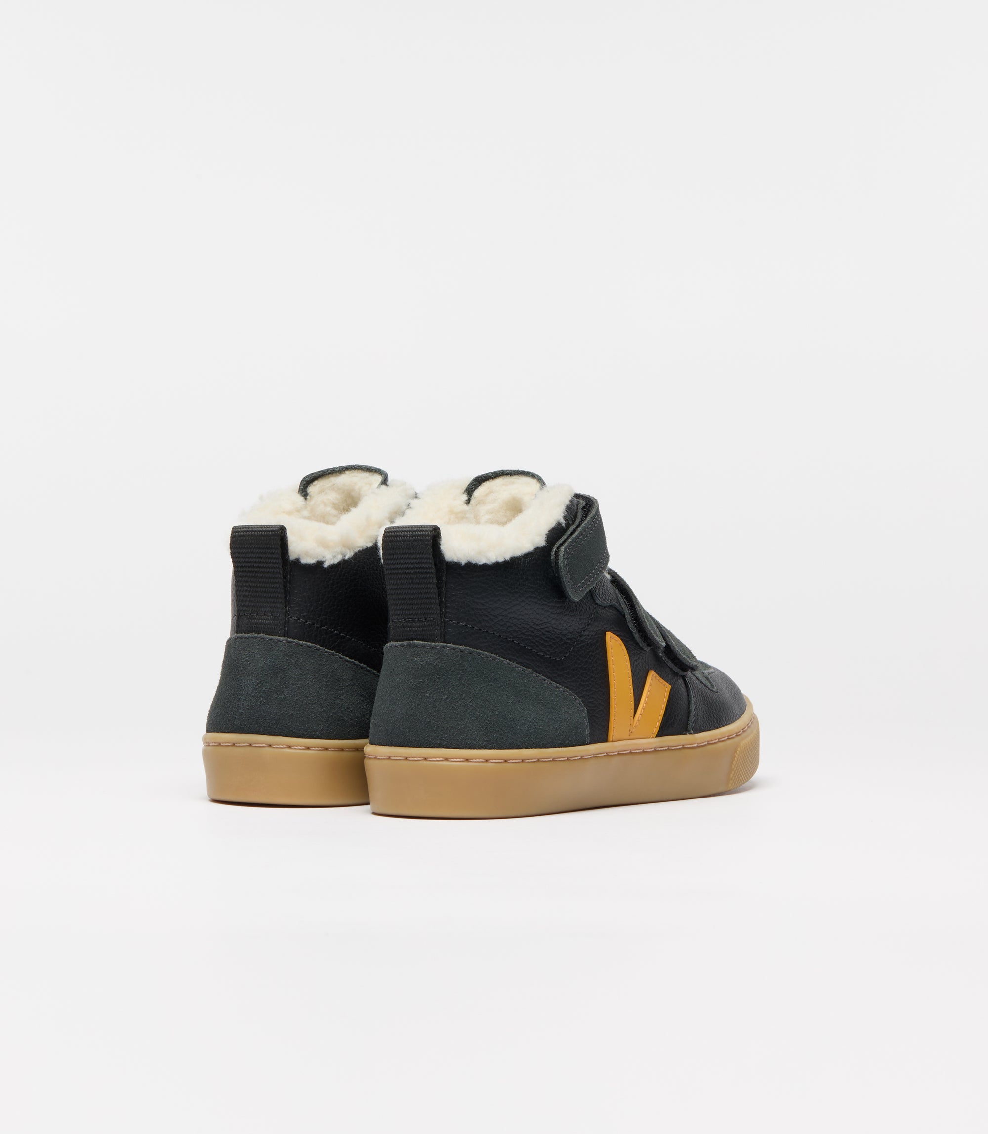 V - 10 mid -Furred Leather Black/Ouro/Grafite sneakers