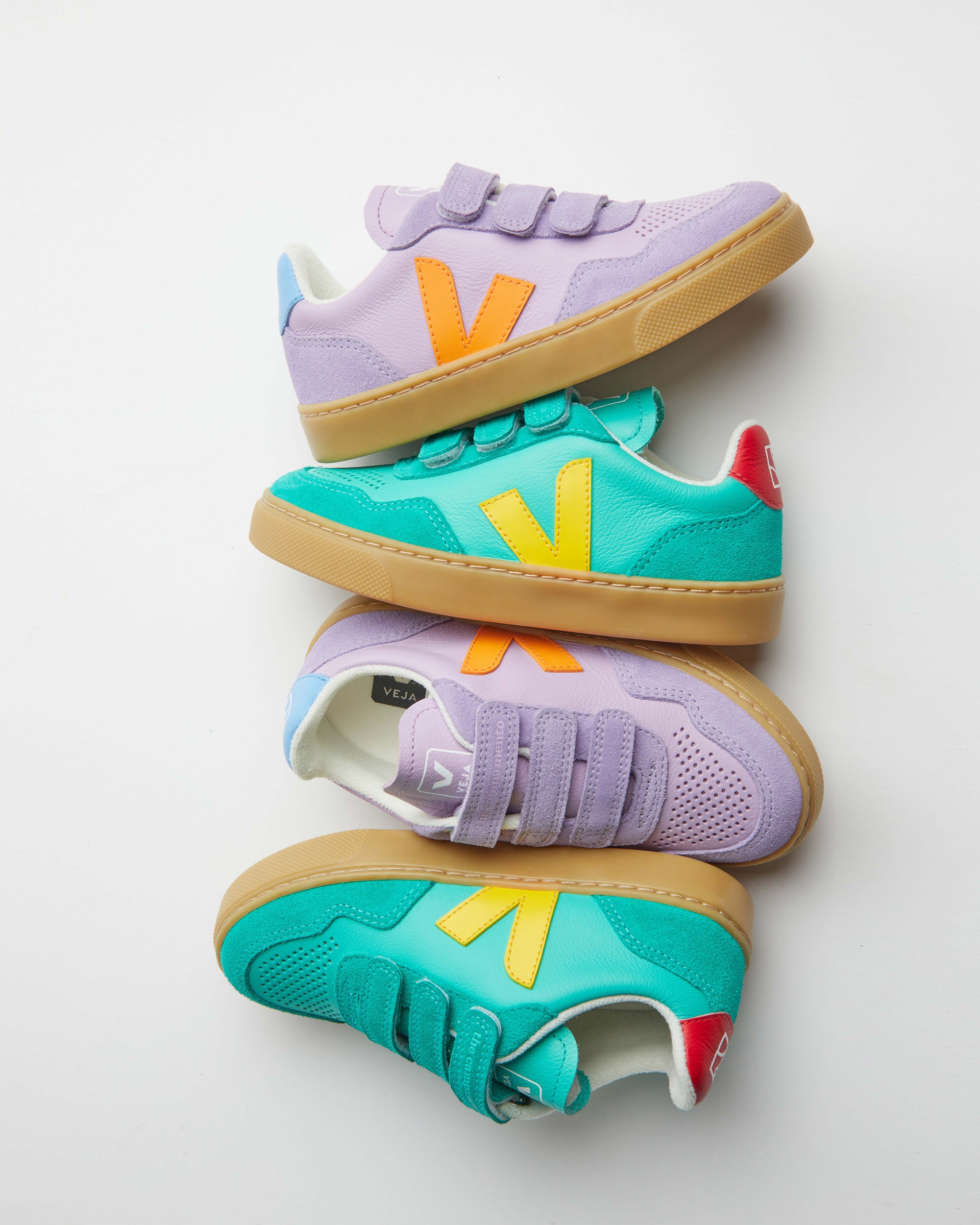 V-10 Multico Petale white scratch sneakers