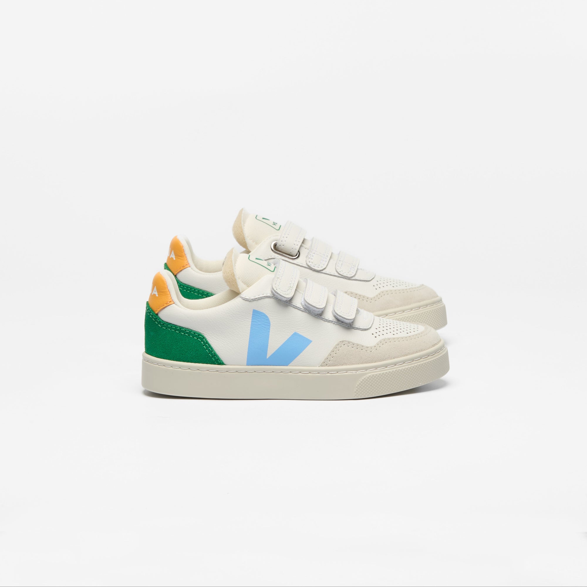 Baskets Veja Small V-90 O.T. White Aqua Emeraude