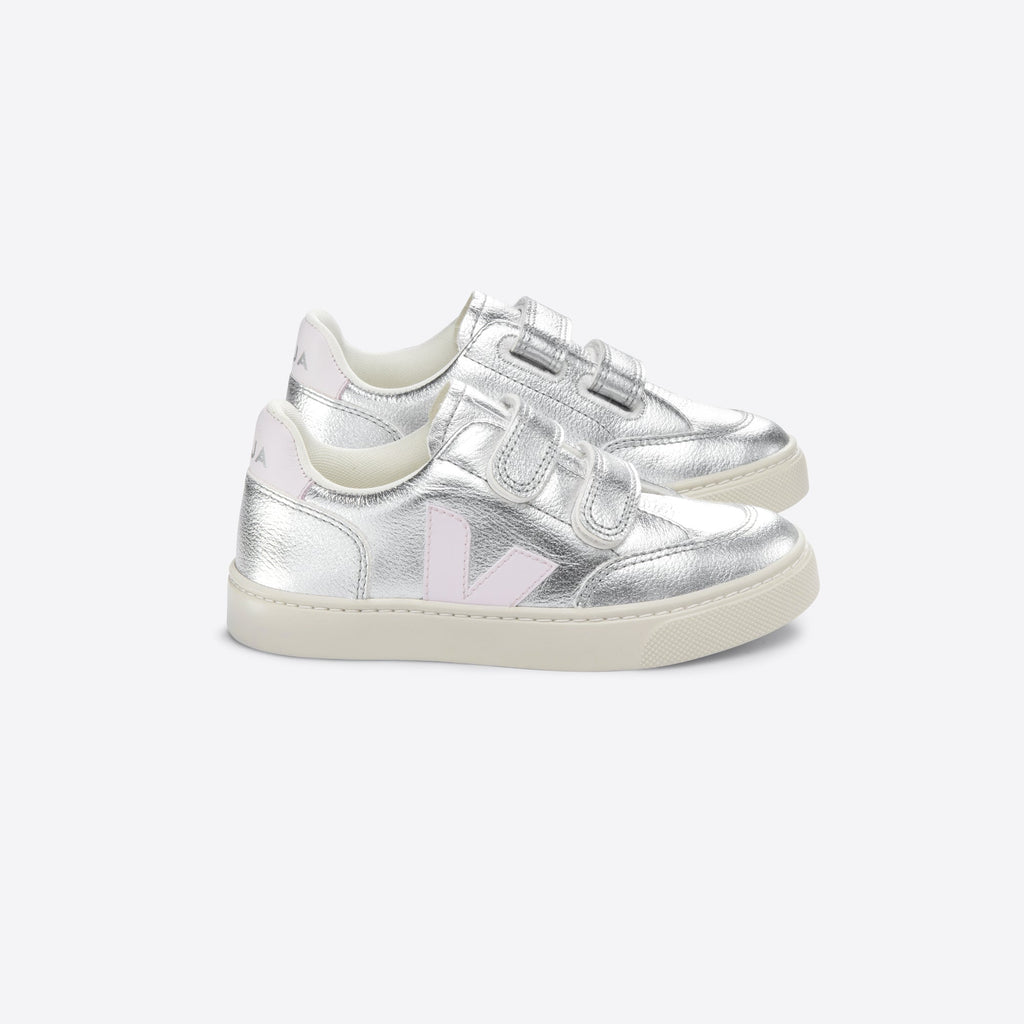 Baskets enfant Baskets scratchs V-12 CHROMEFREE LEATHER SILVER LASSI Veja 