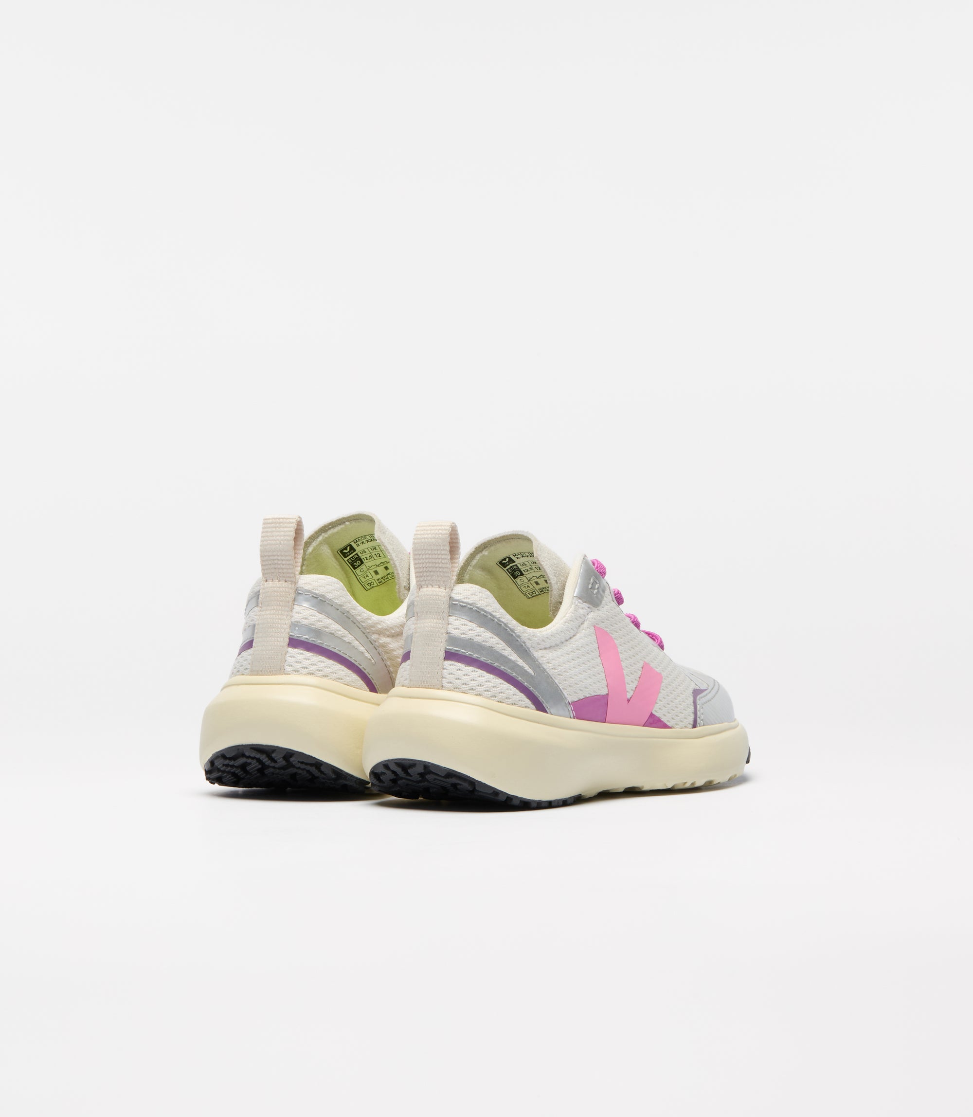 Veja Small Canary Lining Alveomesh – Gravel/Malibu/Silver – Eco-Friendly Kids’ Sneakers