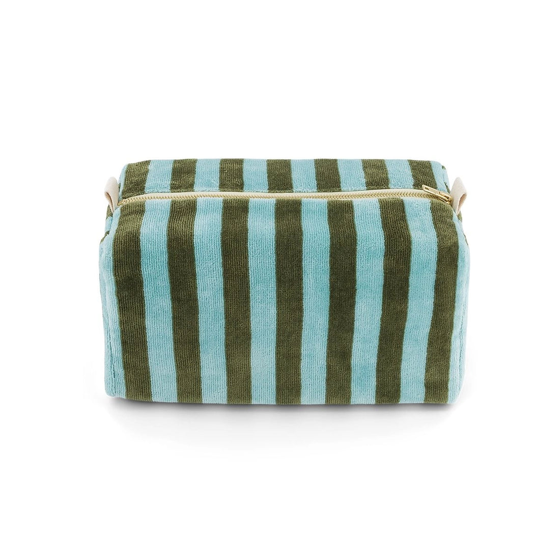Trousse de toilette Vic rayures vert & bleu