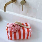 Vic Toiletry Pouch – Orchid & Tomato Stripes