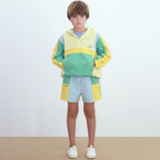 Short Tissé à Blocs de Couleurs