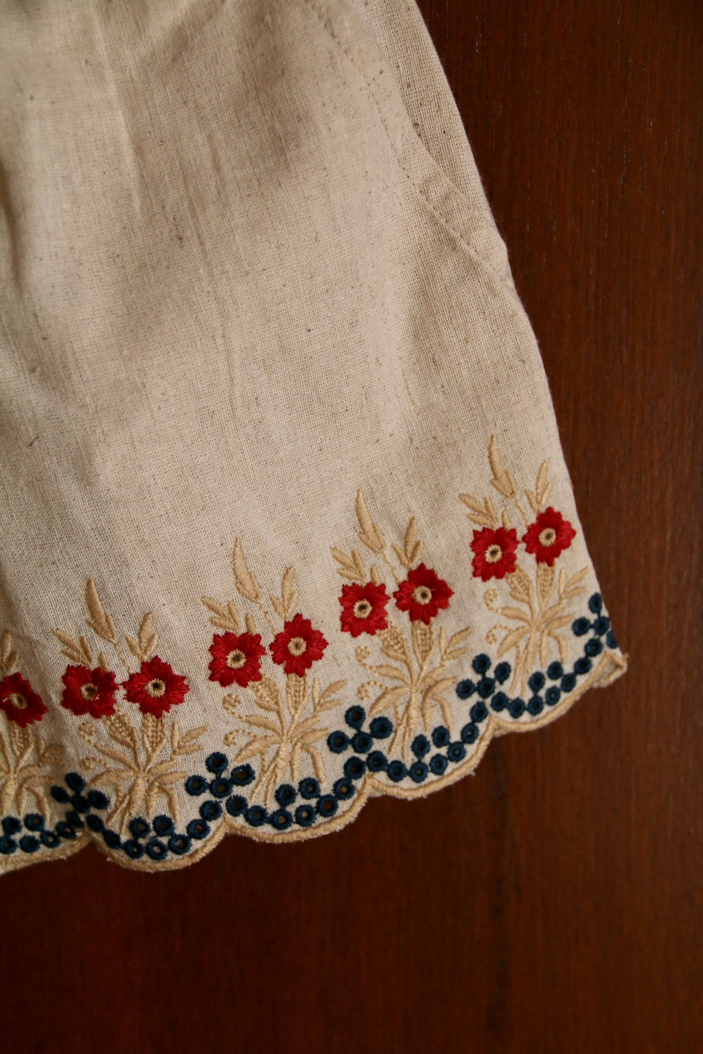 Embroidered Natural Cotton Shorts & Top Set