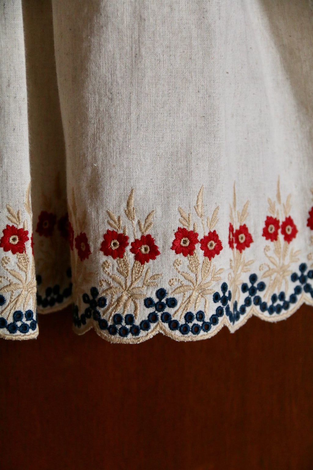 Robe Brodée Coton Naturel