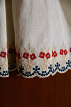 Robe Brodée Coton Naturel