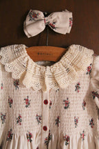 Garden Flowers denim tunic with hair clip