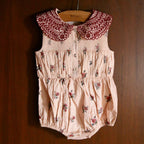Baby Romper with Scarf Pink Garden Flowers