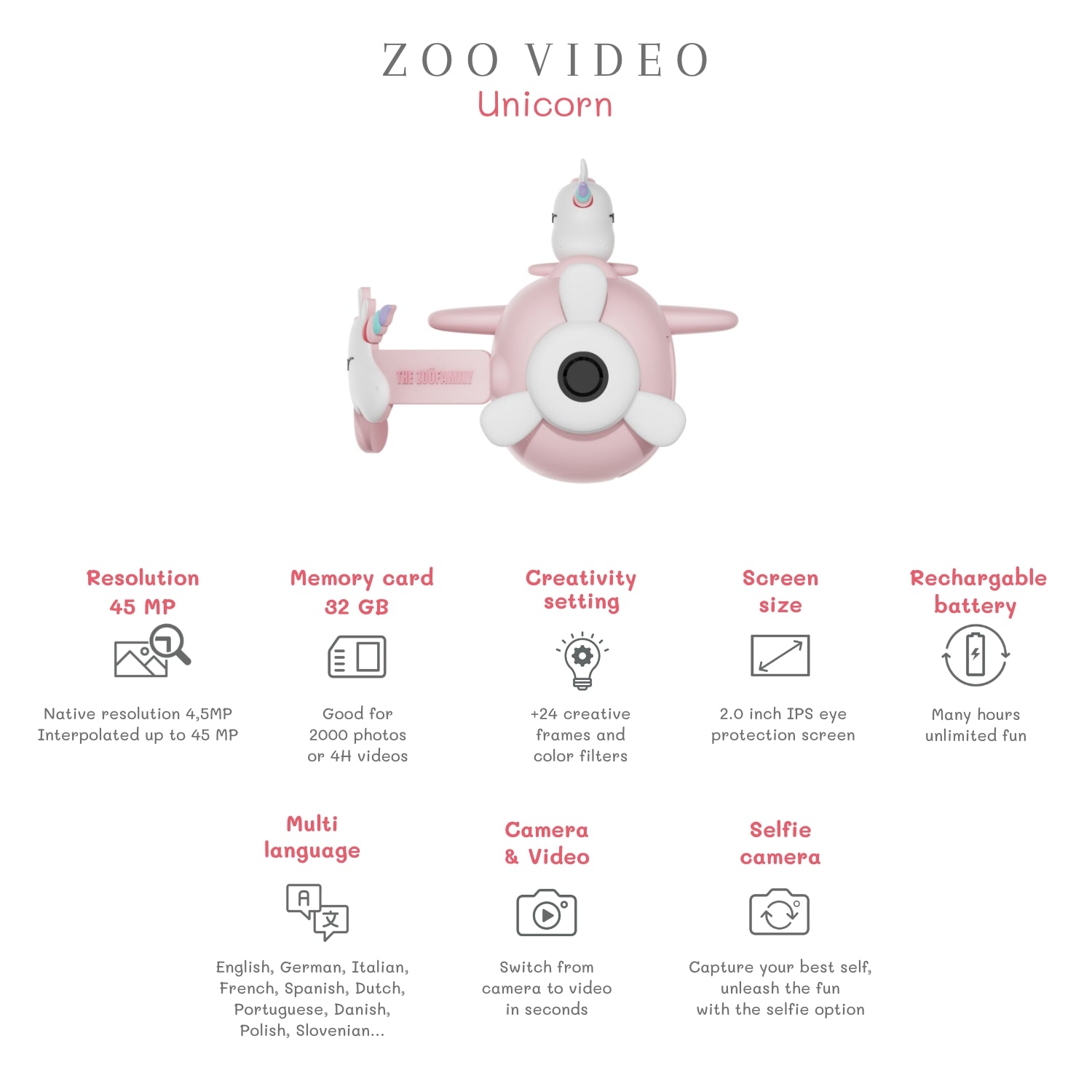 Unicorn video zoo camera