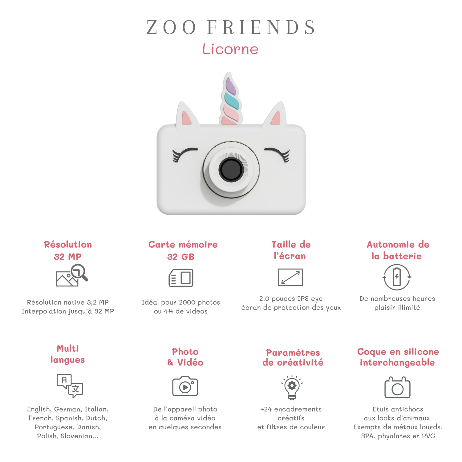 Camera Zoo Friends Unicorn