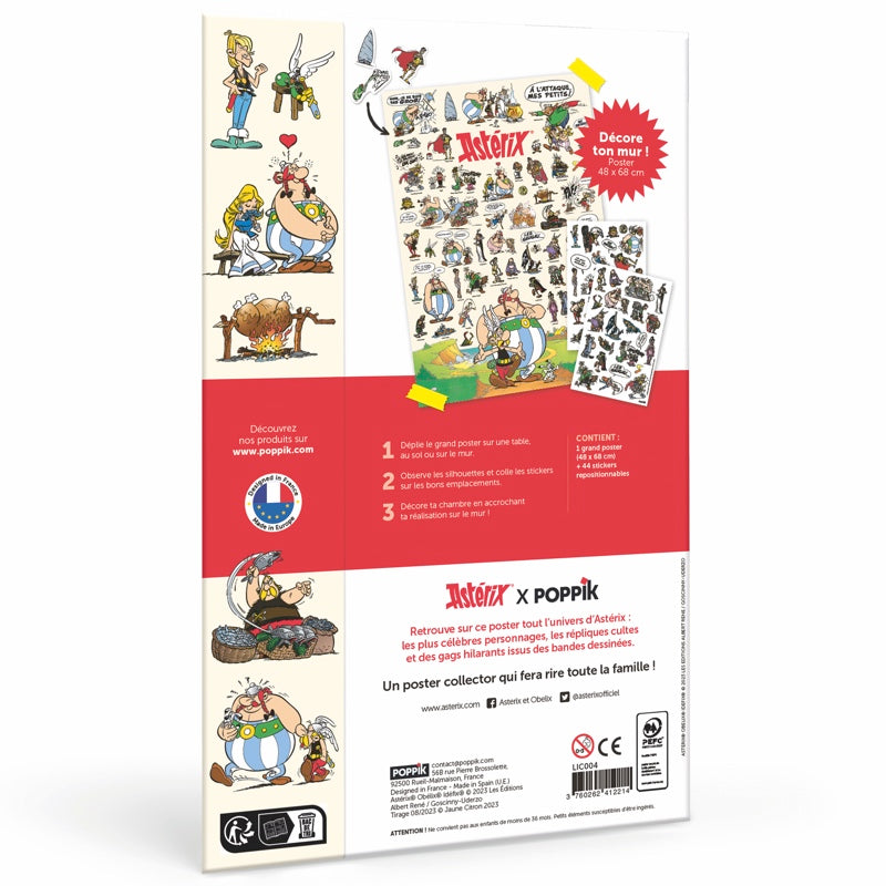 EDUCATIONAL POSTER + 44 ASTERIX STICKERS