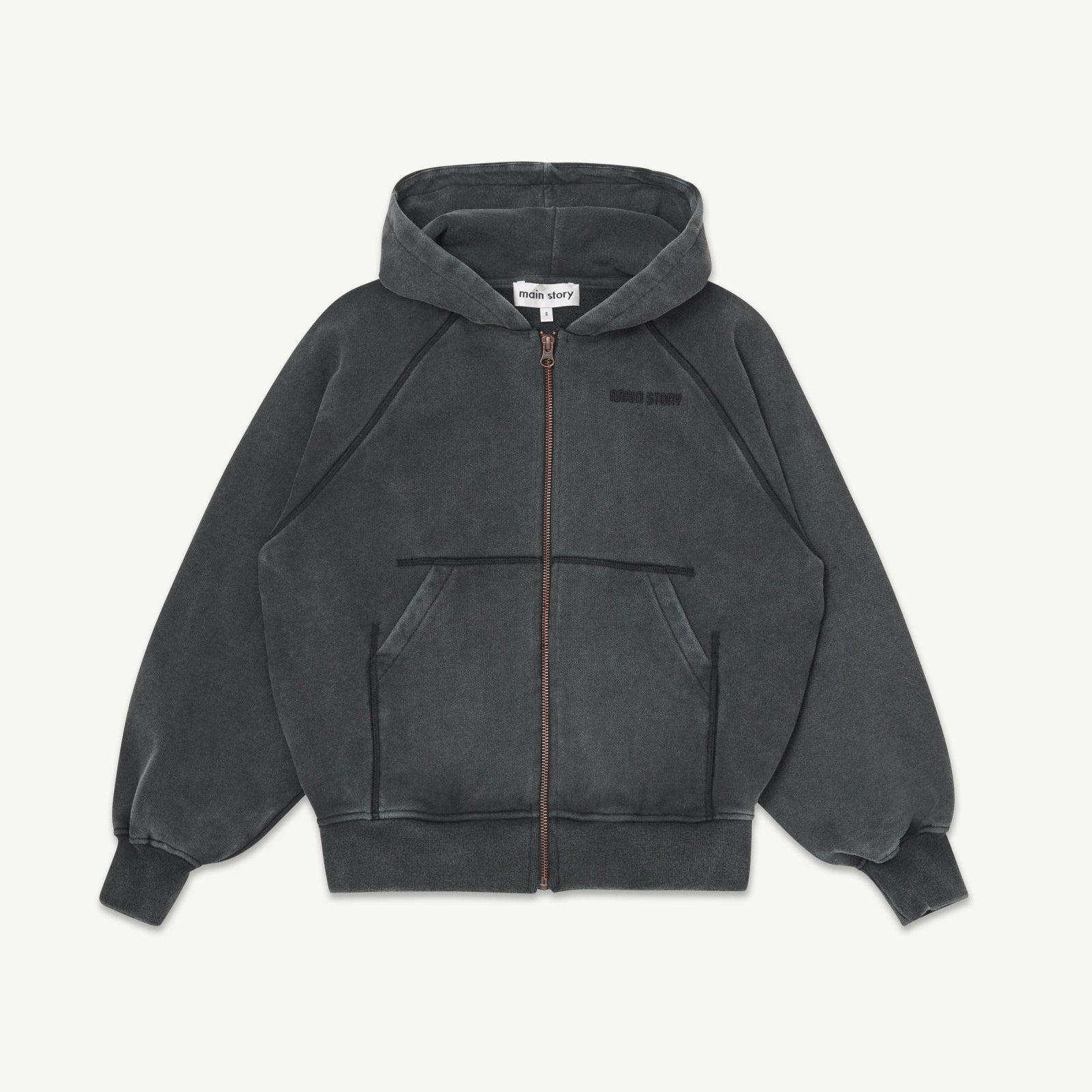 Sweat Zipped Hoodie Anthracite Main Story pour enfant