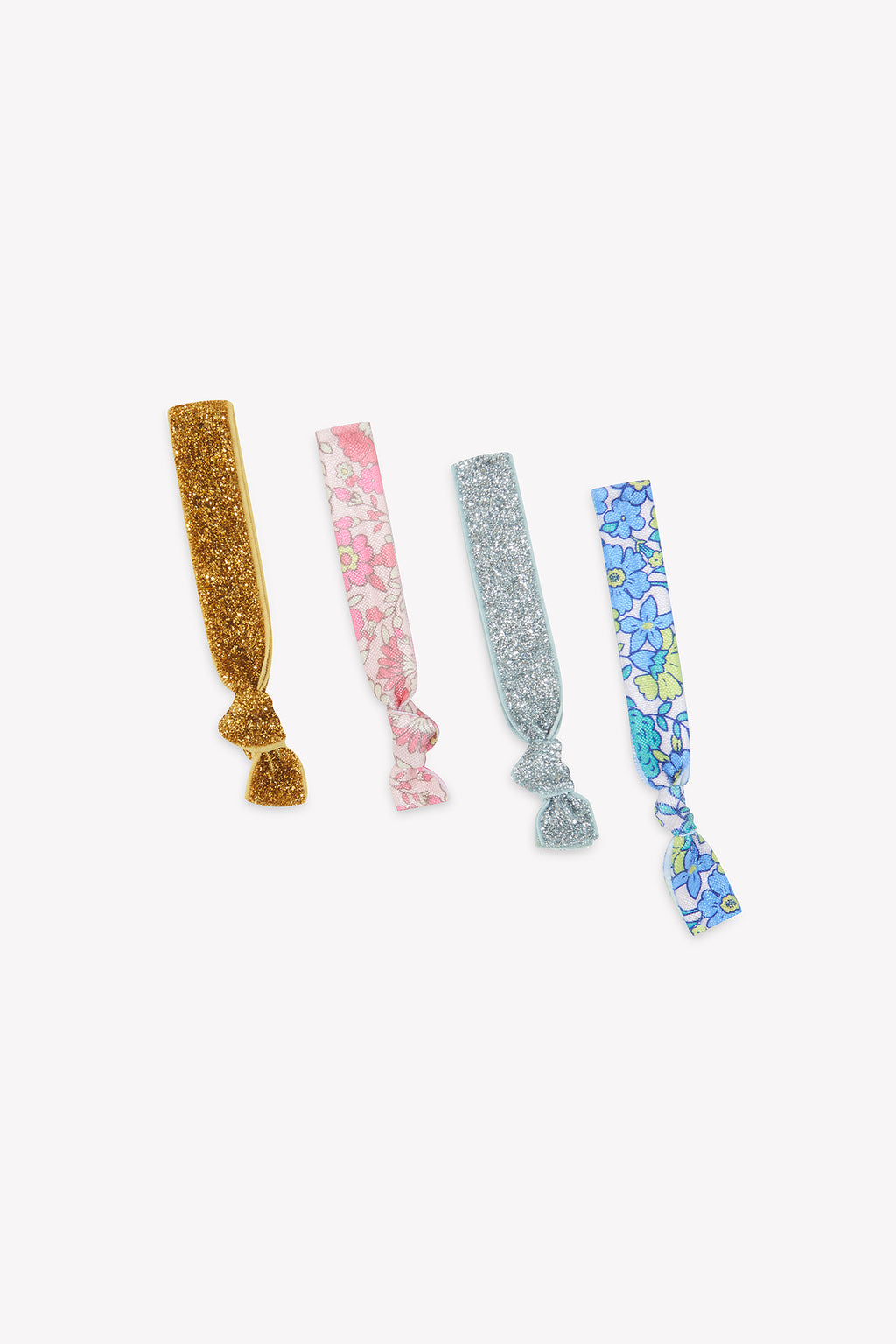 Bonton Flowers Glitter Hair Ties blue