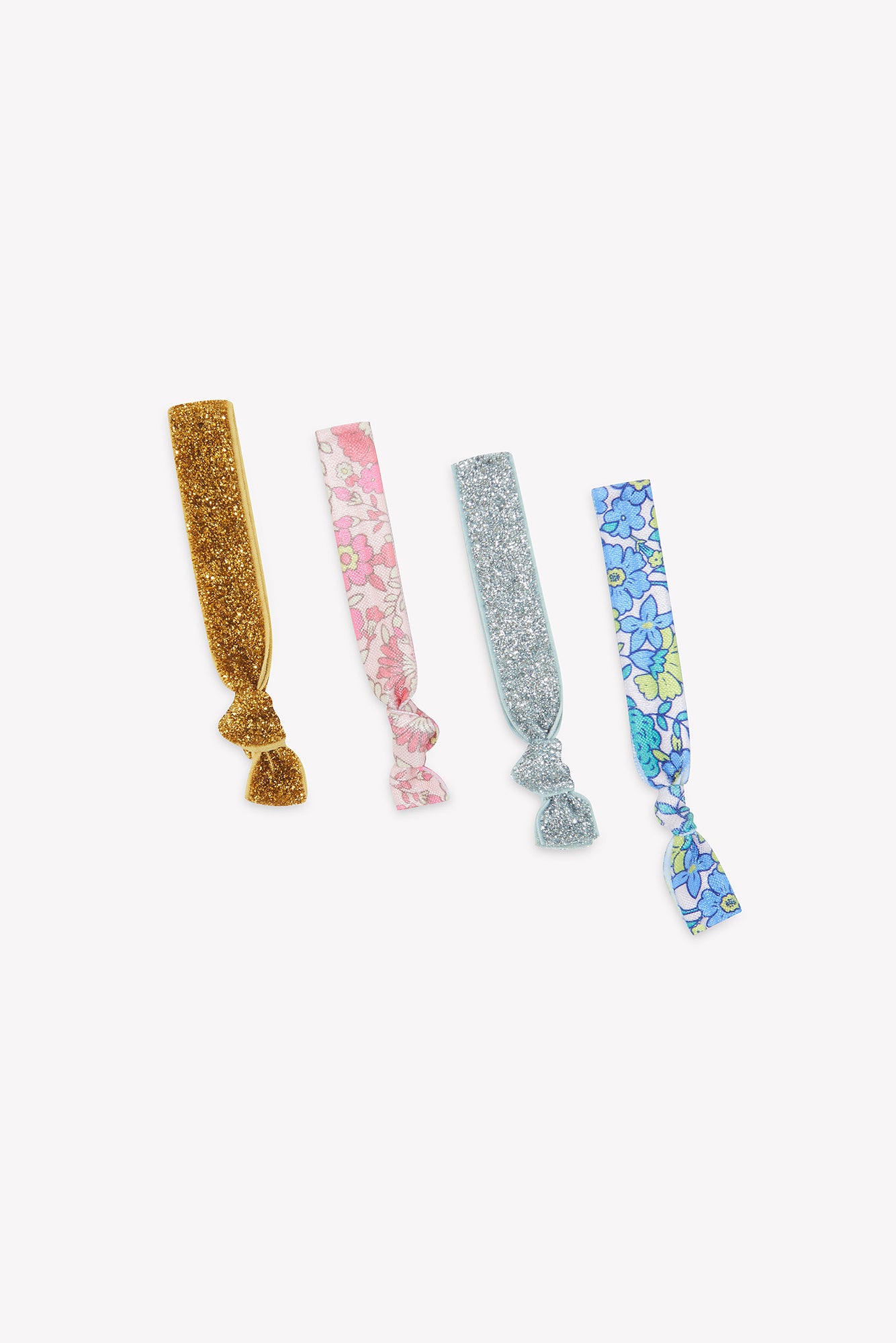 Bonton Flowers Glitter Hair Ties blue