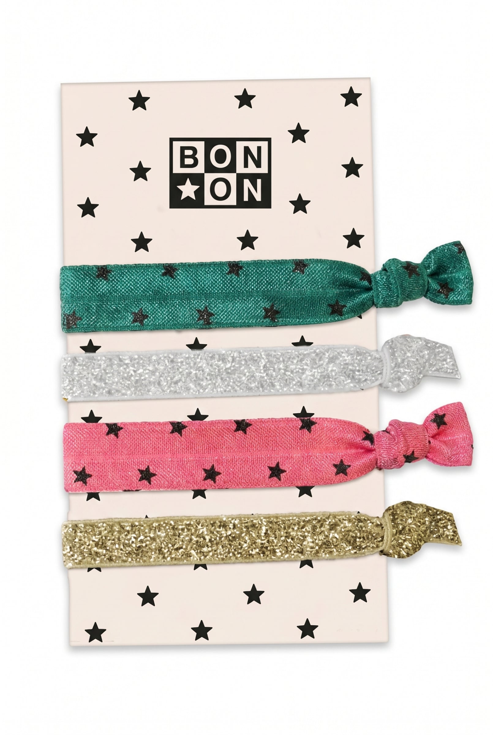 Élastiques Bonton Étoiles pailletés rose