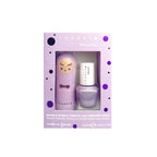 Aqua duo: lip balm and purple varnish