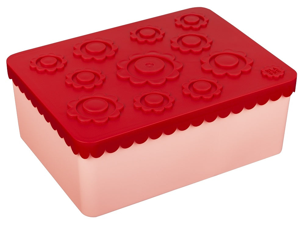 Blafre lunch box 3 compartiments fleurs rouge et rose