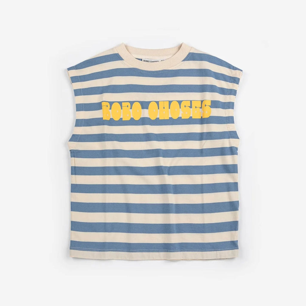 T-shirt Sans Manches Rayé Moderne à Imprimé “BOBO CHOSES”
