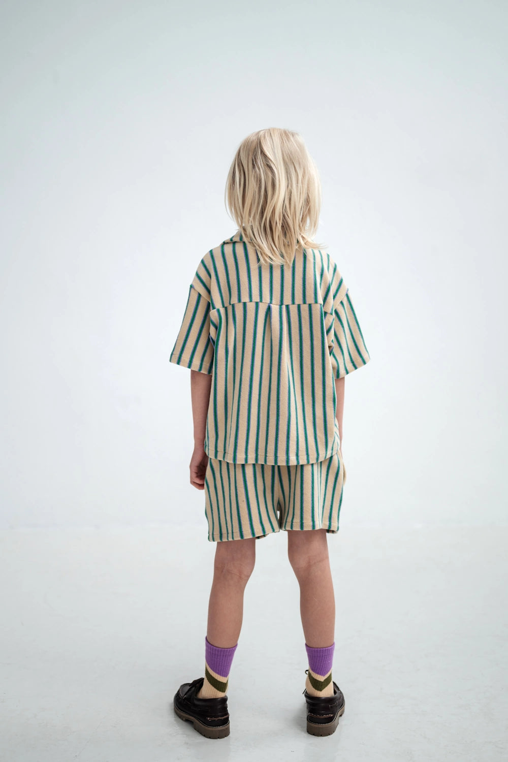 Jade Bloom Striped Short Shirt