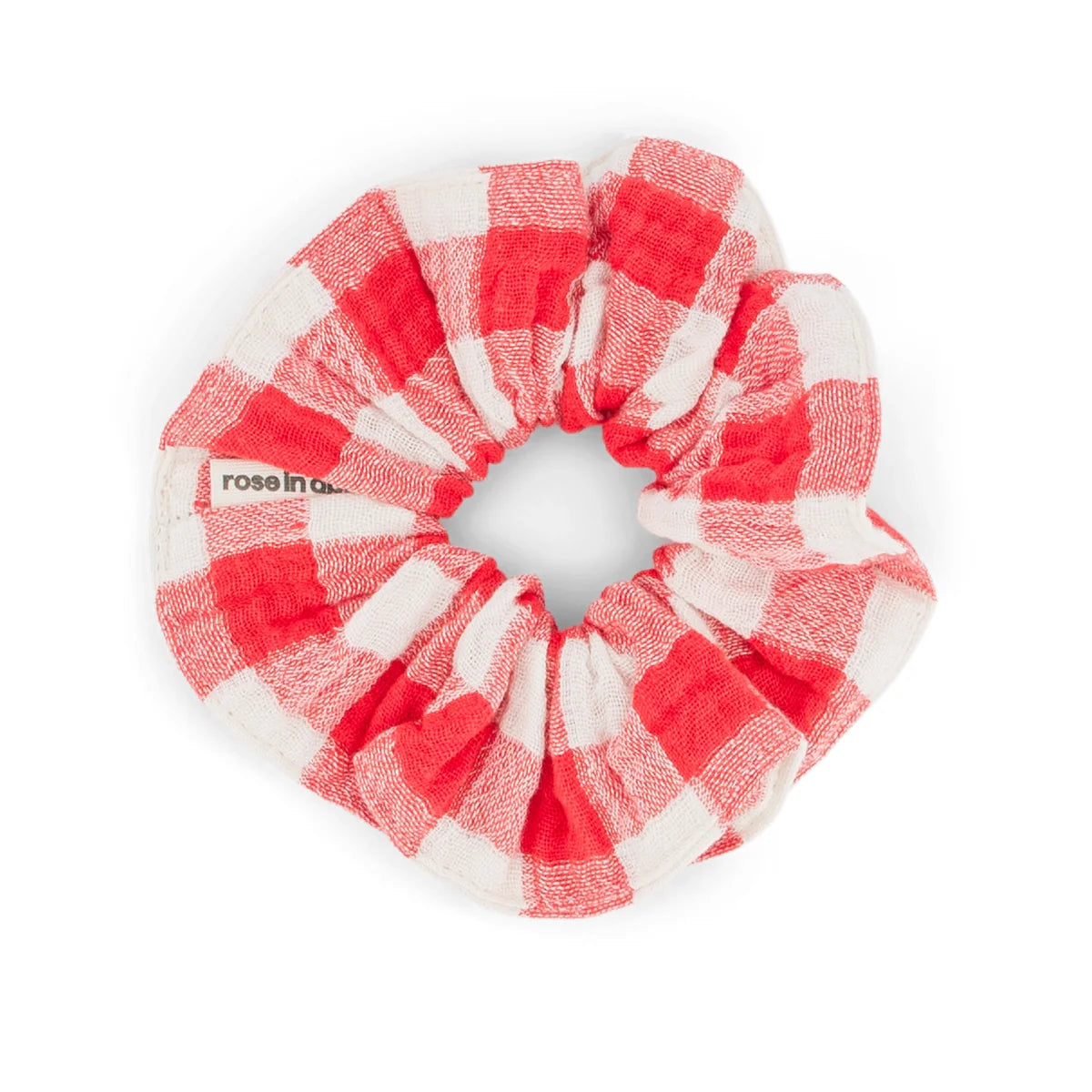 Pink gingham scrunchie