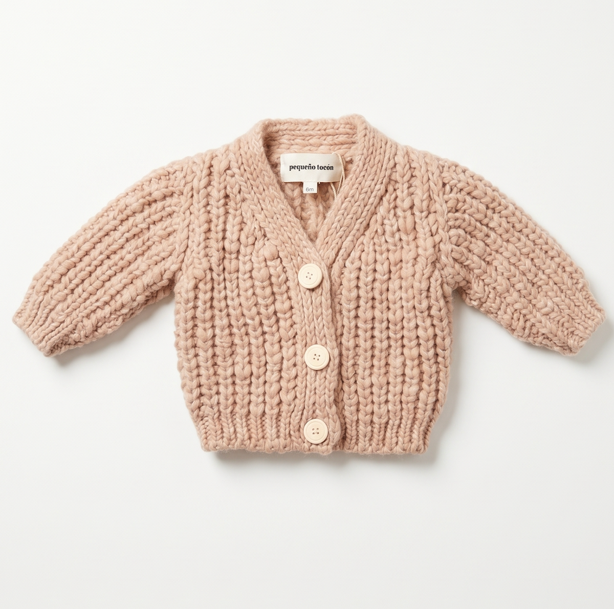 Baby Chunky Knit Cardigan — Pink