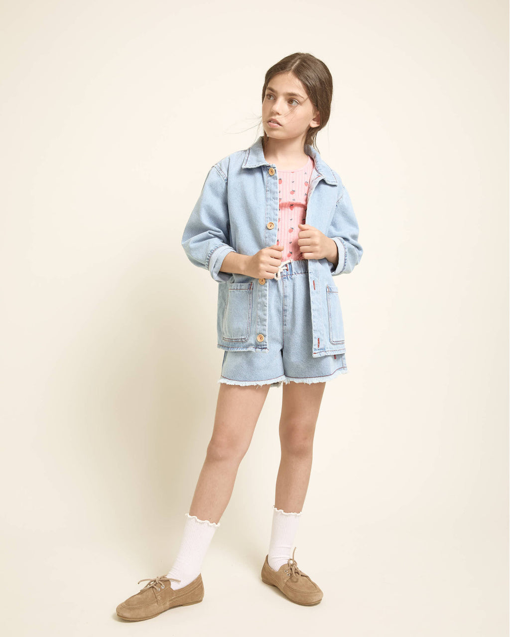 Light denim shorts