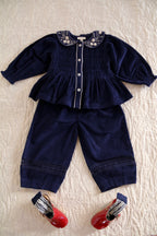 Blouse velours marine