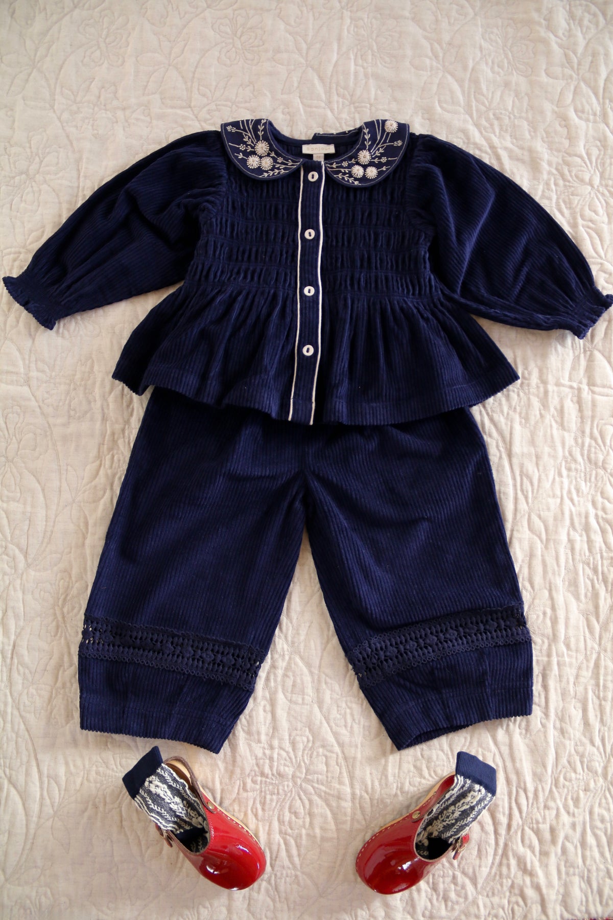 Blouse velours marine