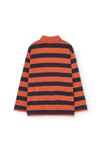 Polo rayé orange et brun LIONFISH The Animals Observatory pour enfant – vue 4