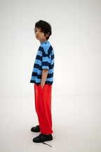 T-shirt Bleu Oversize Repose AMS - look profil