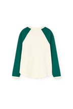 T-shirt manches longues écru/vert ANTEATER The Animals Observatory pour enfant – vue 2