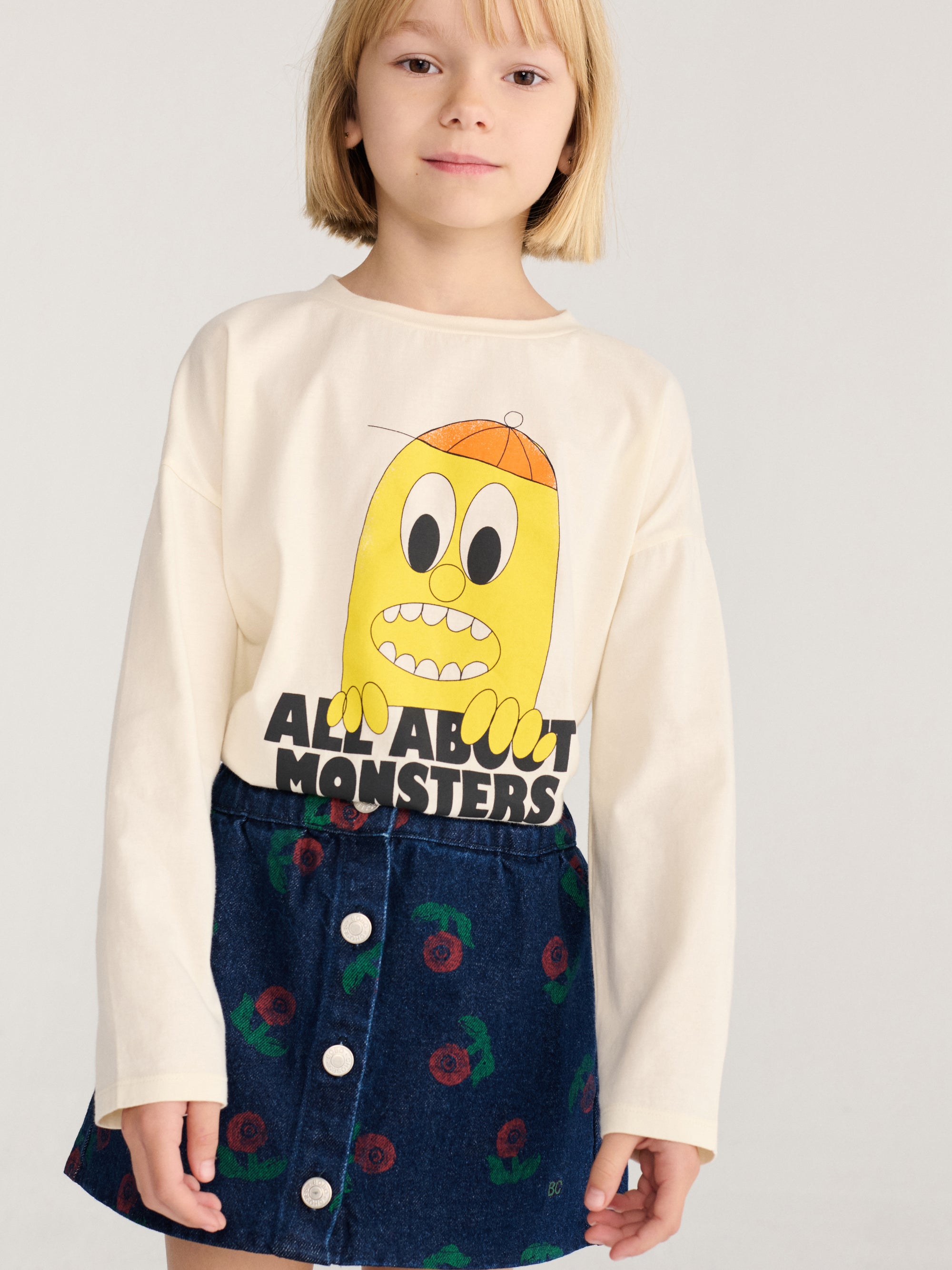 Jupe Denim Stamp Bloom Bobo Choses pour enfant – vue 3