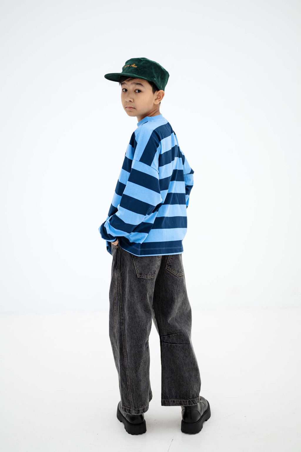 T-shirt Bleu Manches Longues Repose AMS - look dos