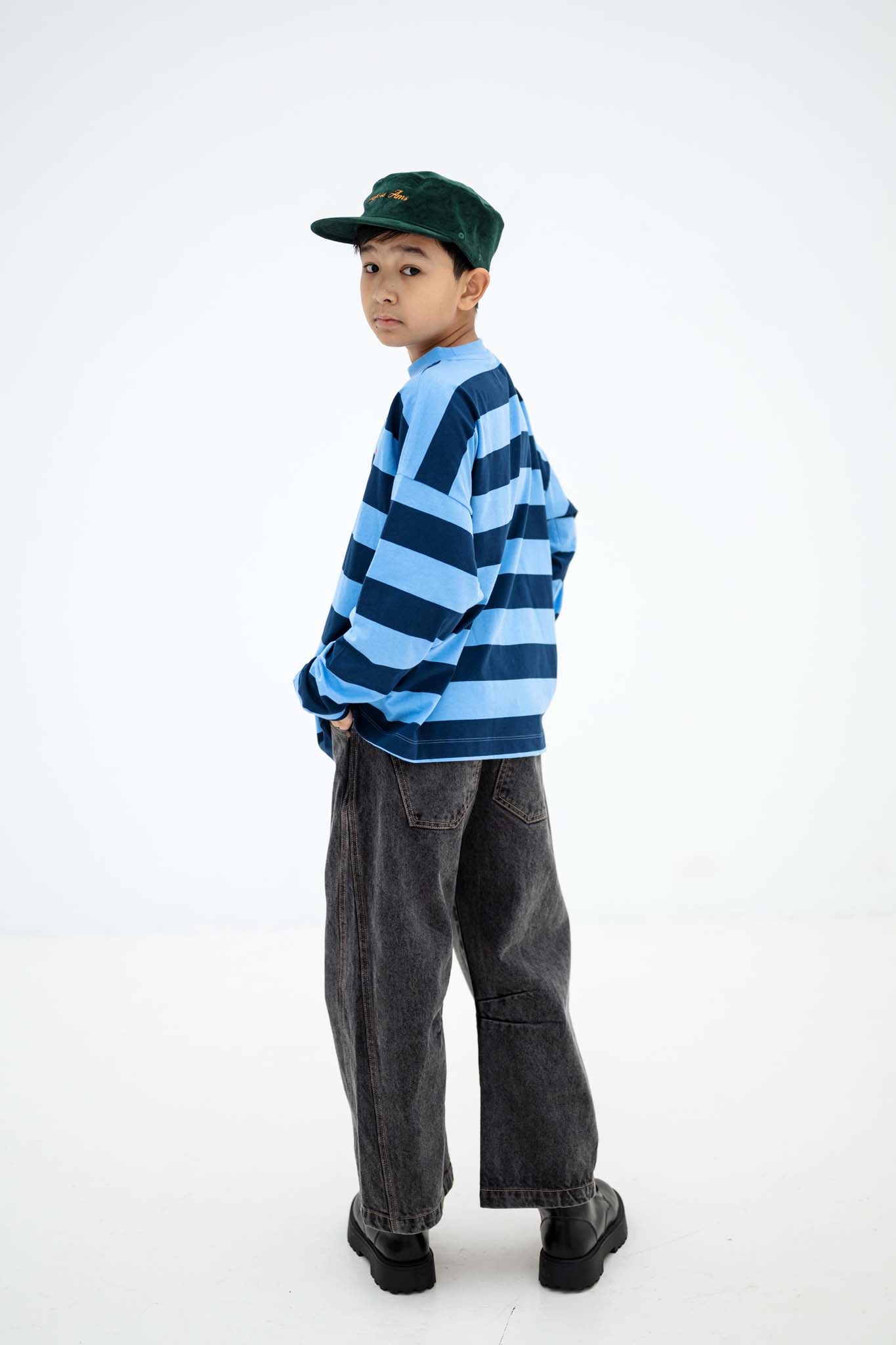 T-shirt Bleu Manches Longues Repose AMS - look dos