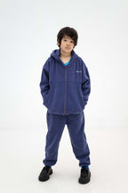 Sweat Zippé à Capuche Bleu Repose AMS - look face