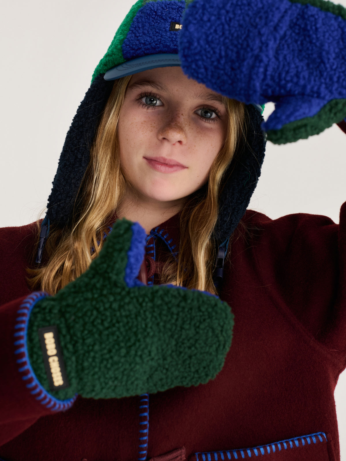 Moufles Peau Lainée Color Block Bobo Choses pour enfant – vue 4