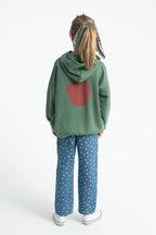 Sweat à Capuche Vert Motif Pomme PIUPIUCHICK - look dos