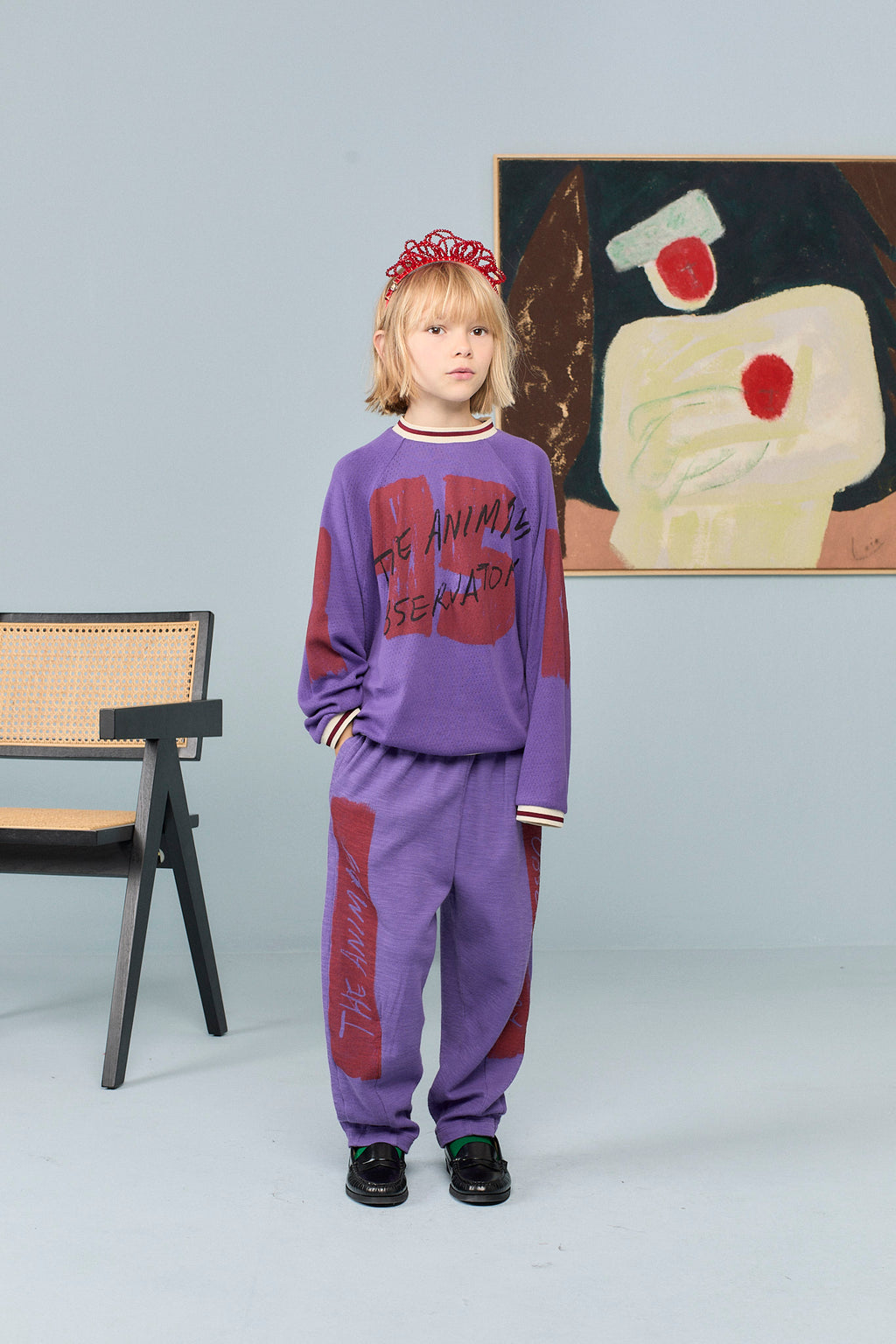 T-shirt manches longues violet SQUAD The Animals Observatory pour enfant – vue 2