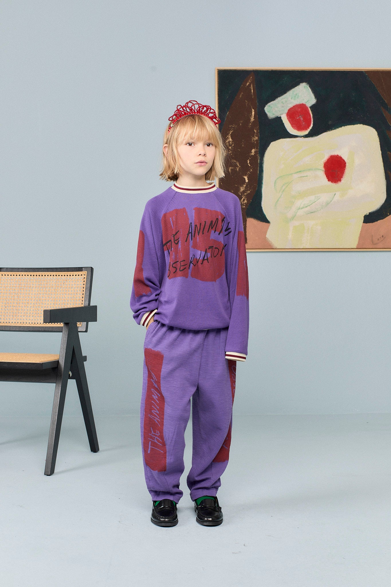 T-shirt manches longues violet SQUAD The Animals Observatory pour enfant – vue 2