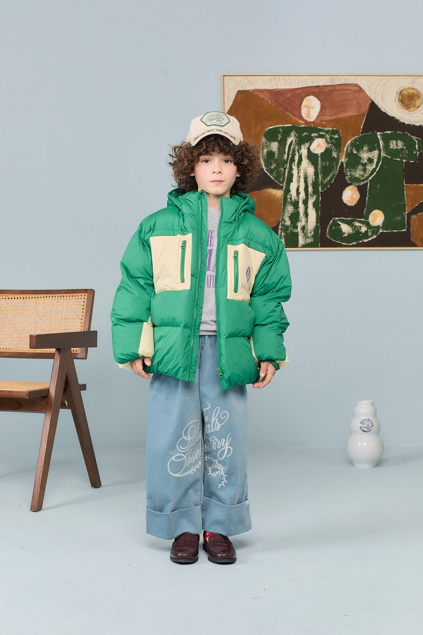 Doudoune verte ROADRUNNER The Animals Observatory pour enfant – vue 2