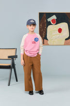 T-shirt manches longues ecru/rose ANTEATER The Animals Observatory pour enfant – vue 2