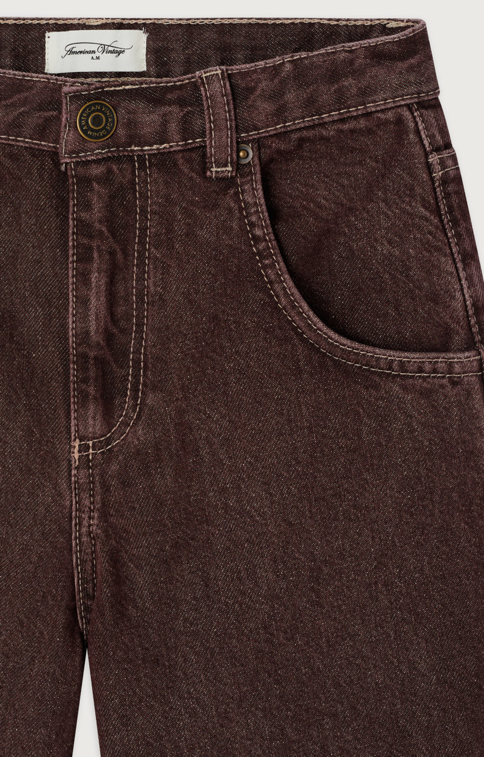 Pantalon 5 poches balloon Raisin — American Vintage