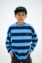 T-shirt Bleu Manches Longues Repose AMS - look