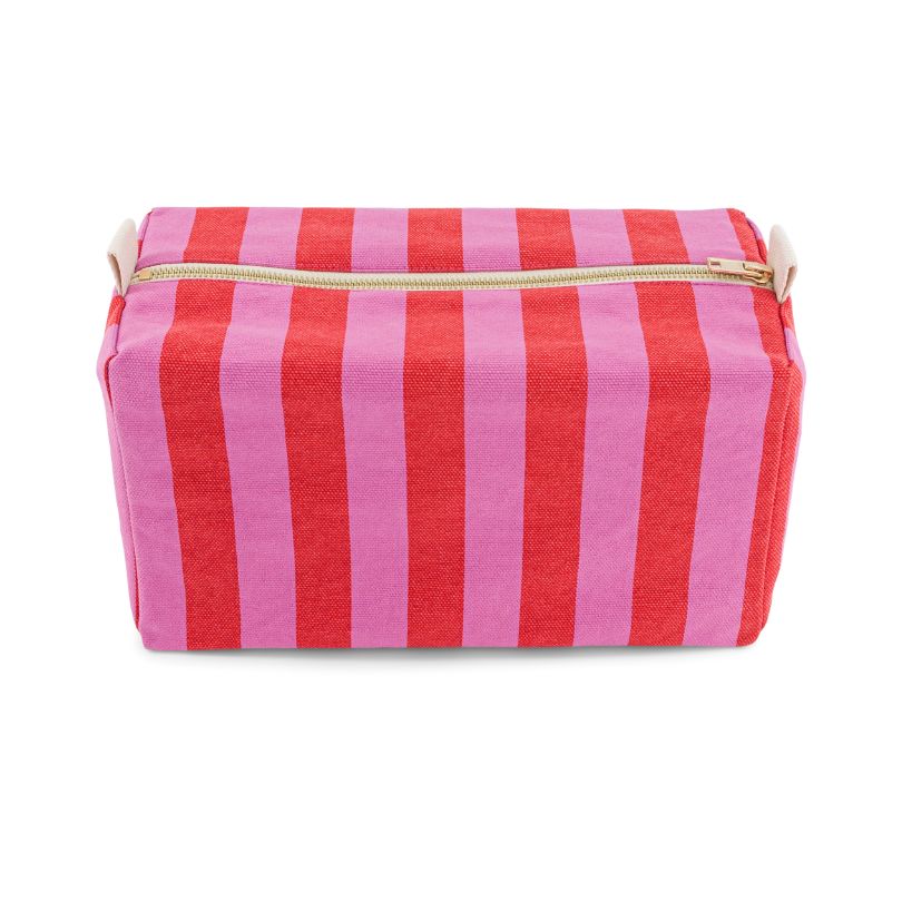 Vic Toiletry Pouch – Orchid & Tomato Stripes