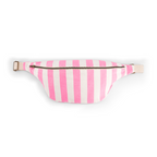Neon pink striped fanny pack