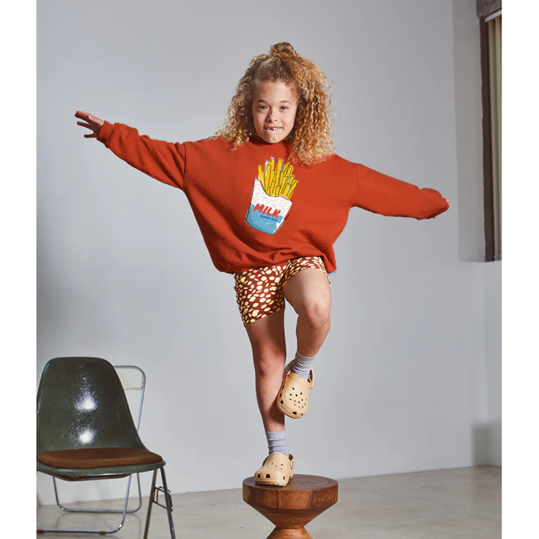 Milk Before Fries Kids sweatshirt